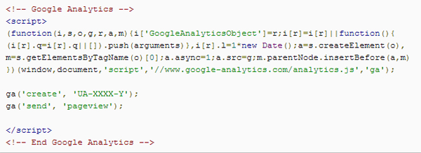 universal analytics code